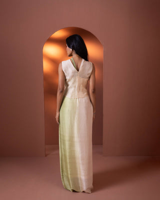Silk Ombre Dress And Waistcoat Set