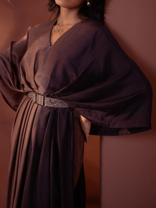 Silk Ombre Cape Set With Belt