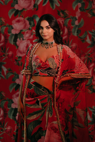 Saanvi Tropical Cape Lehenga