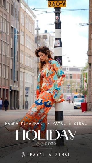 Nagma Mirajkar In Ocean print bustier blazer and pants