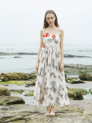 Crimson Noir Blossom Dress
