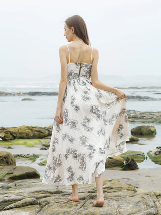 Crimson Noir Blossom Dress