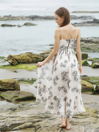 Crimson Noir Blossom Dress