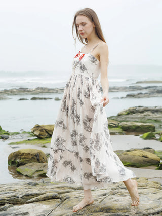 Crimson Noir Blossom Dress