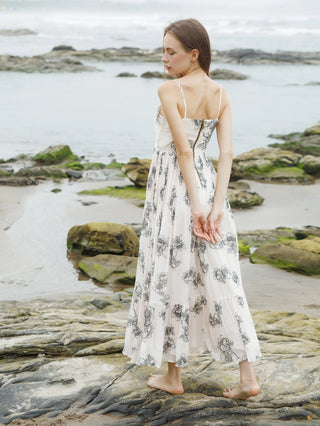 Crimson Noir Blossom Dress