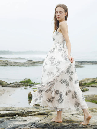 Crimson Noir Blossom Dress