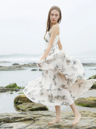 Crimson Noir Blossom Dress