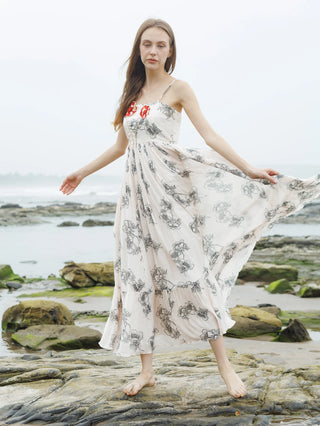 Crimson Noir Blossom Dress