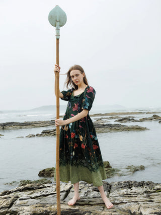 Green Forest Crump Midi Dress