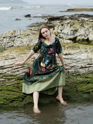Green Forest Crump Midi Dress