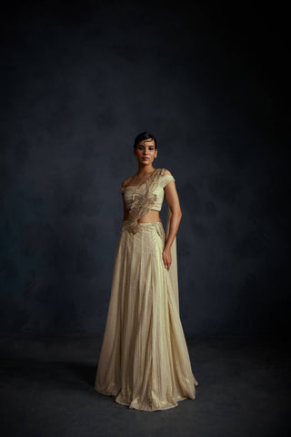Opaline Draped Lehenga