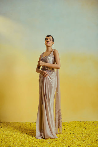 Desert Brush Draped Saree