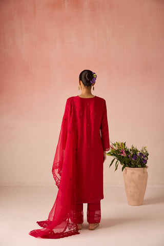 Gulaab Chanderi Silk Kurta Set