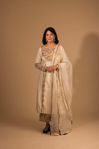 Multi Resham Embroidered Straight Suit