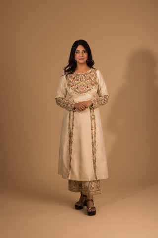 Multi Resham Embroidered Straight Suit