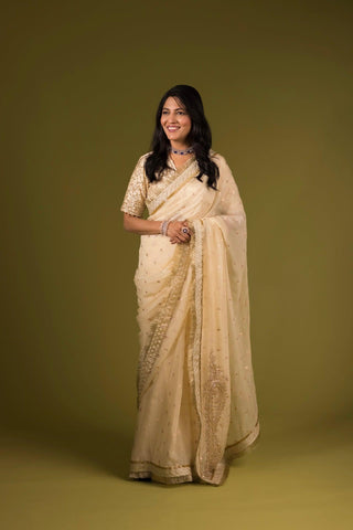 Off White Victoria Saree