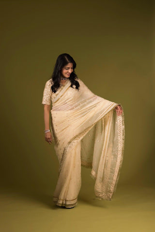 Off White Victoria Saree