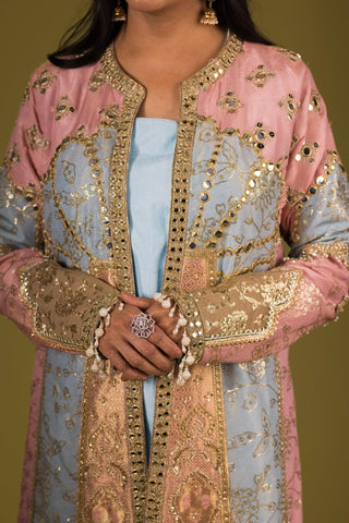 Mirror & Sequin Embroidered Suit with a Jacket