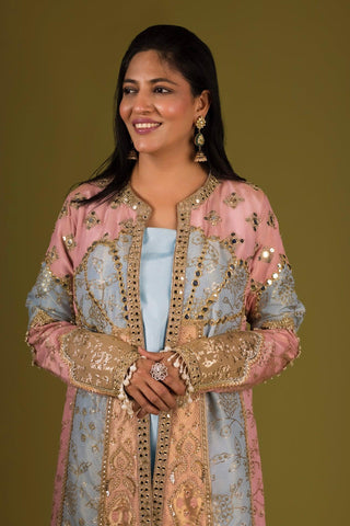 Mirror & Sequin Embroidered Suit with a Jacket