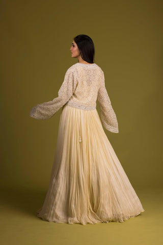 Doriwork Anarkali with a short Jacket