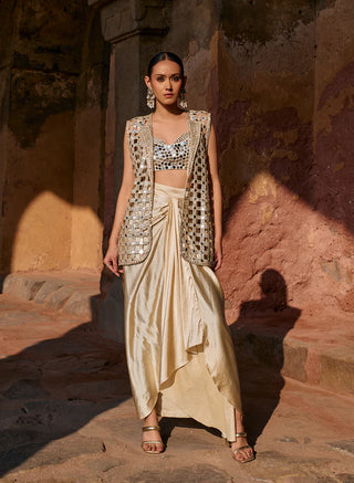 Reeva Cutwork Jacket Set