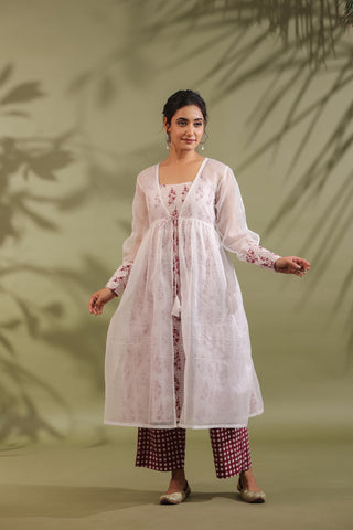 Hand Block Printed Kota Doria & Cotton Suit Set Of 3