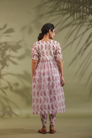 Hand Block Printed Kota Doria & Cotton Suit Set Of 3