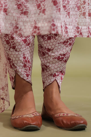 Hand Block Printed Kota Doria & Cotton Suit Set Of 2
