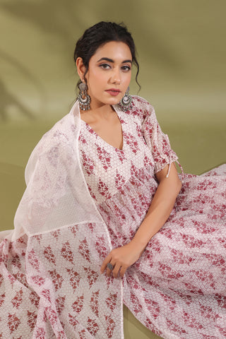 Hand Block Printed Kota Doria & Cotton Suit Set Of 3