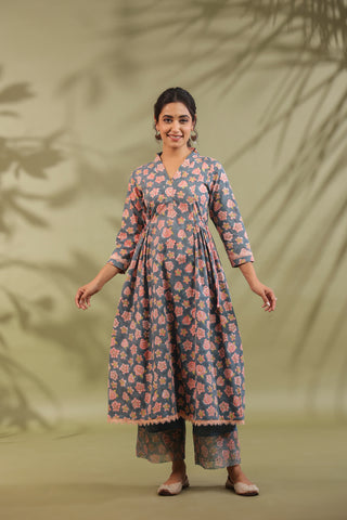Hand Block Printed Cotton Suit Set Of 2