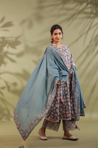 Hand Block Printed Cotton Suit Set Of 3