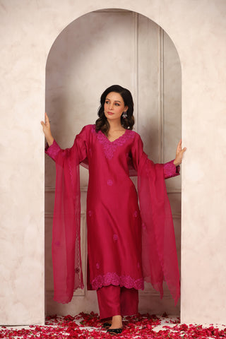 Floral Chanderi Suit Set