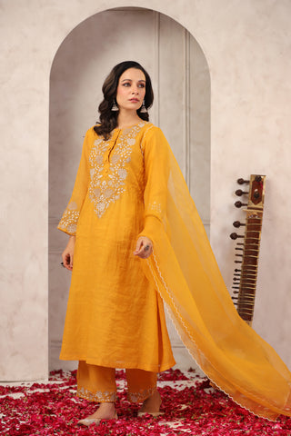 Sunflower Chanderi Suit Set