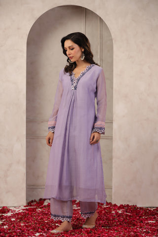 Lilac Chanderi Co-ord Set