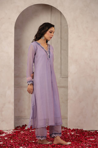 Lilac Chanderi Co-ord Set