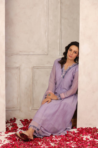 Lilac Chanderi Co-ord Set