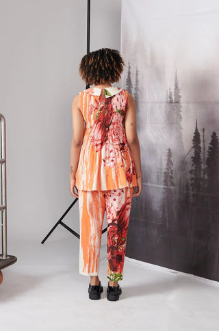 Orange Scratch Print Co-ord Set