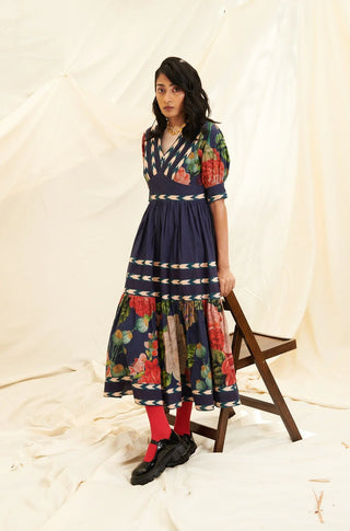 Poppy Bloom Stripe Dress