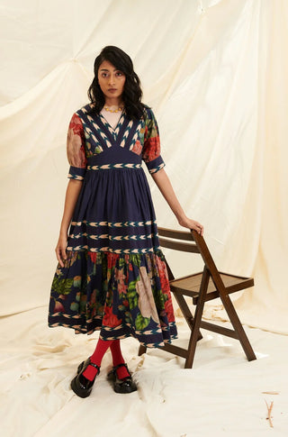 Poppy Bloom Stripe Dress