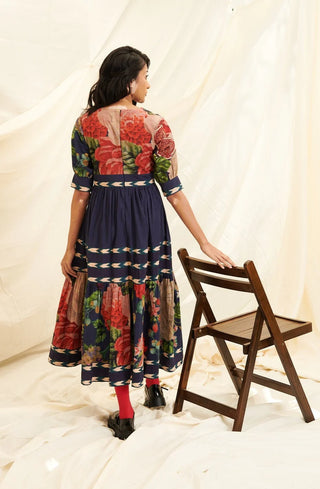 Poppy Bloom Stripe Dress