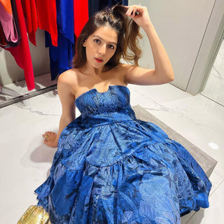 Meghna Sahijwani In jungle print tube dress