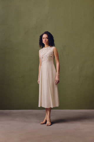 Silk Dress With Draped Wrap