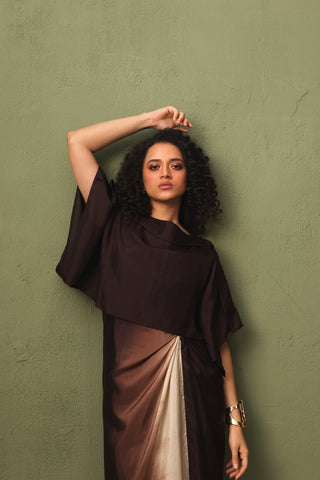 Silk Ombre Tie Up Dress