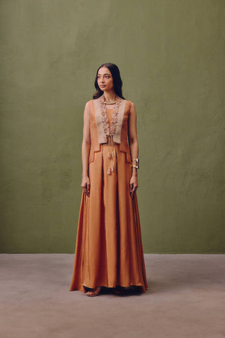 Embroidered Jacket And Skirt Set