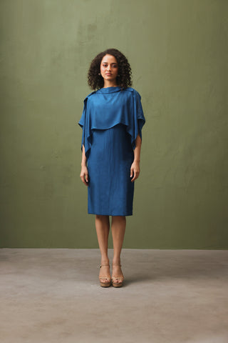 Silk Dress With Cape