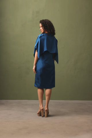 Silk Dress With Cape