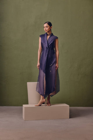 Silk Dress With Organza Jacket