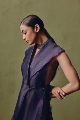 Silk Dress With Organza Jacket