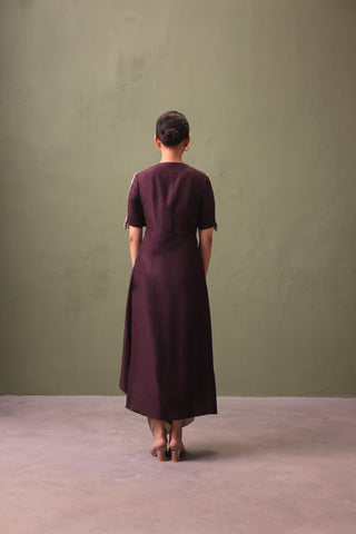 Silk Ombre Dress With Detailed Sleeve