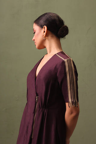 Silk Ombre Dress With Detailed Sleeve